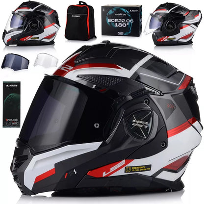 LS2 FF901 ADVANT X Modular Helmet with Dark Visor- Spectrum Red