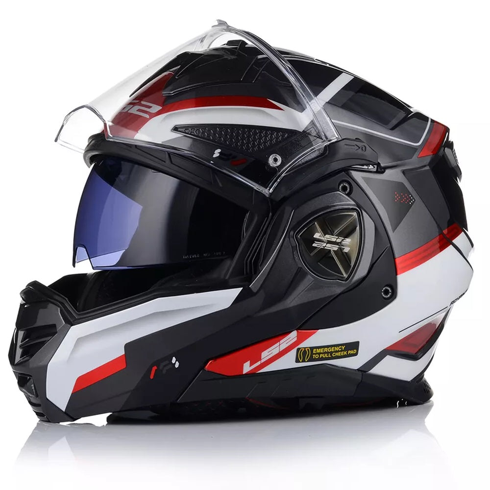 LS2 FF901 ADVANT X Modular Helmet with Dark Visor- Spectrum Red