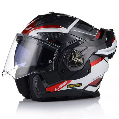 LS2 FF901 ADVANT X Modular Helmet with Dark Visor- Spectrum Red