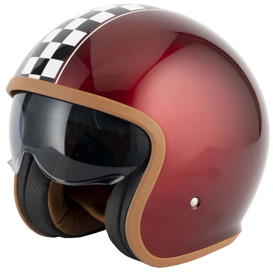 VCAN H589 Victory Open Face Helmet - Burgundy