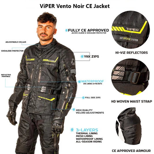 Viper Vento Noir CE Adventure Jacket