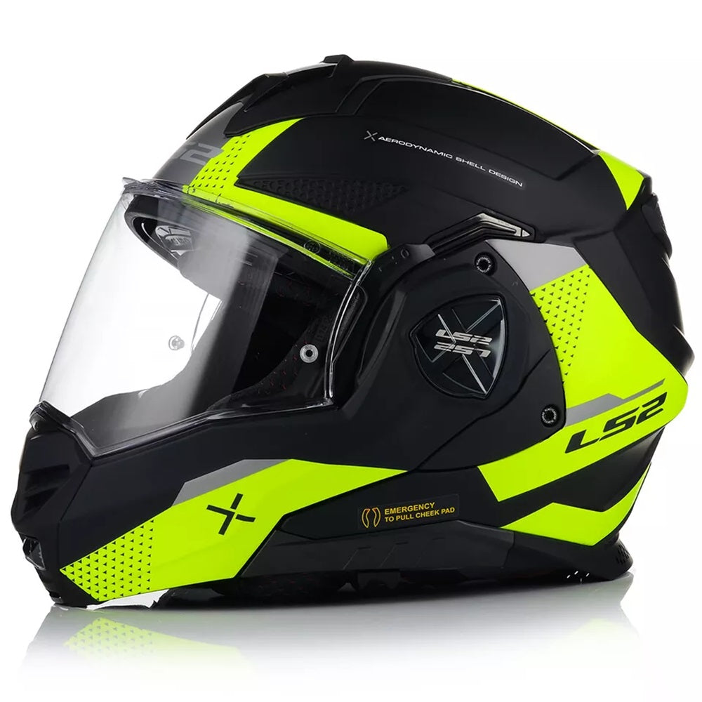 LS2 FF901 ADVANT X Oblivion Flip Up Helmet - Matt Black HiViz