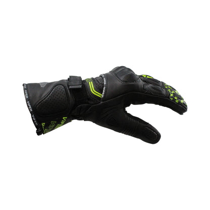 ViPER Leather Premium Track Glove Fury Pro CE Approved Impact Protection and Comfort Fluo Yellow