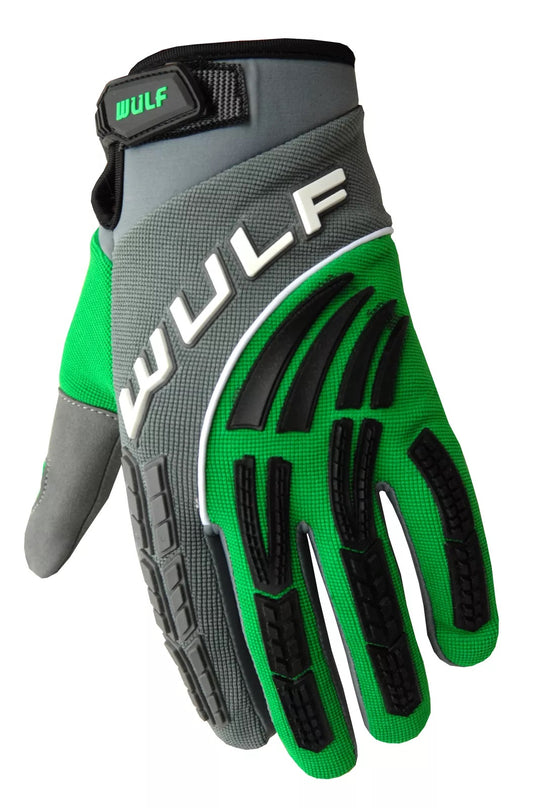 Wulfsport Shadow Adult Motocross Gloves - Black/Green