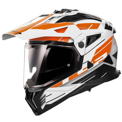 LS2 MX702 Pioneer-II Helmet- NAMIB White Orange