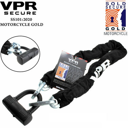 Riderwear | VPR Sold Secure Gold Chain & Lock - 1.8m