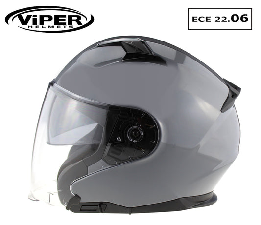 Viper Rsv22 Open Face Jet Helmet Nardo Grey