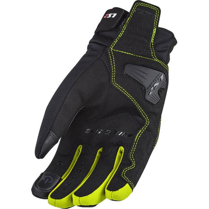 LS2 JET 2 MAN GLOVES - BLACK H-V YELLOW