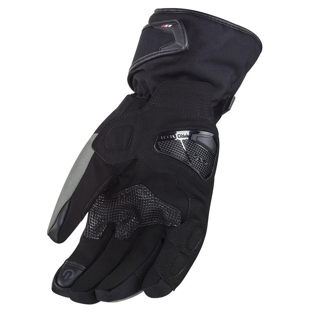 LS2 SNOW MAN TEXTILE GLOVES - BLACK GREY