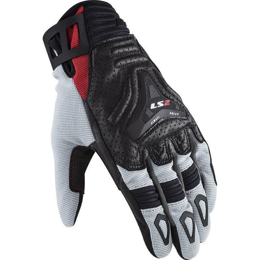 LS2 ALL TERRAIN MAN GLOVES BLACK GREY RED