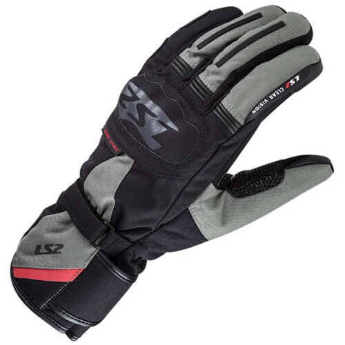 LS2 SNOW MAN TEXTILE GLOVES - BLACK GREY