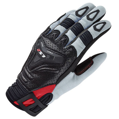 LS2 ALL TERRAIN LADIES GLOVES - BLACK GREY RED