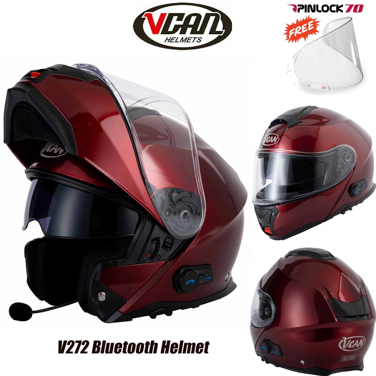 Vcan best sale bluetooth helmet